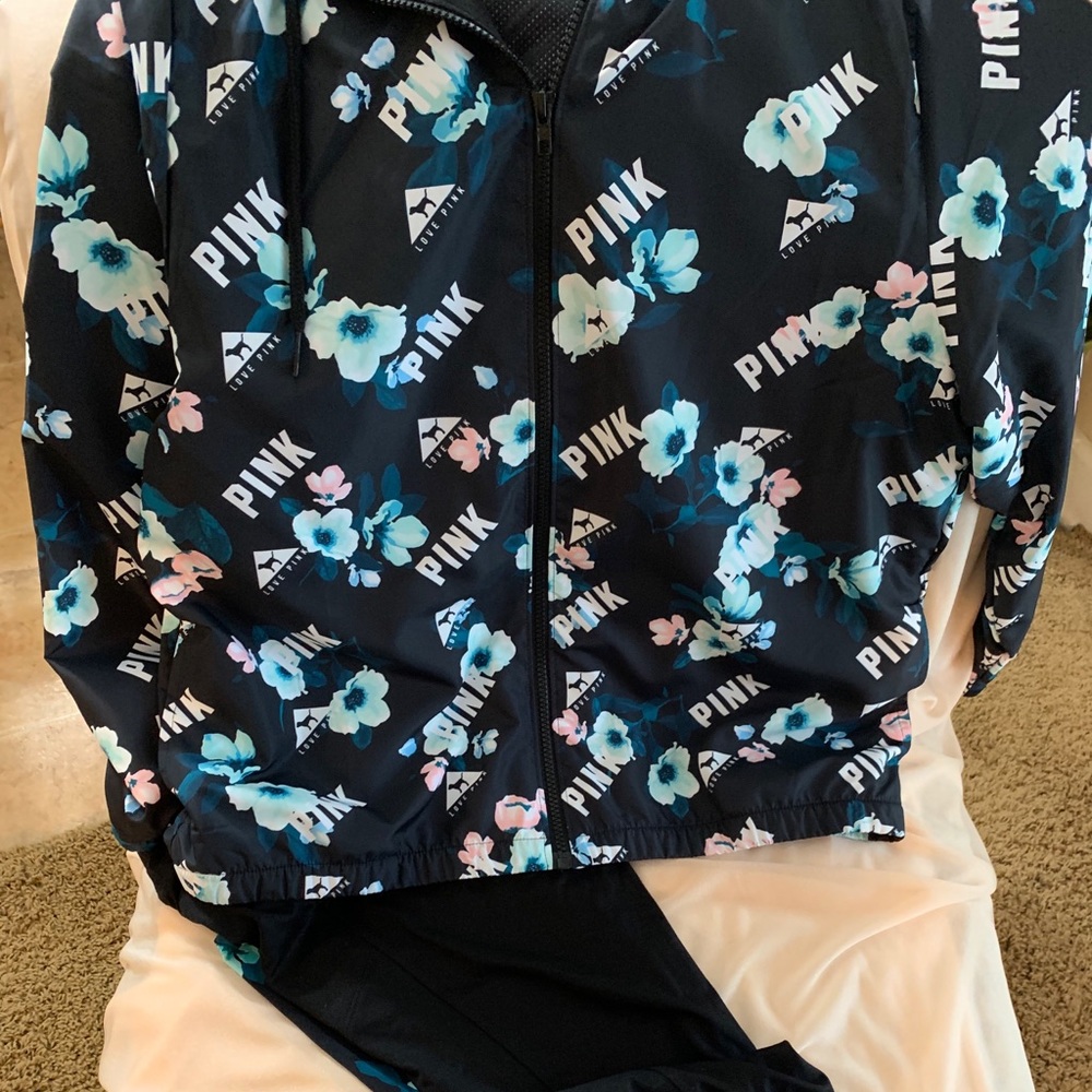 VS Pink Full Zip Anorak and Crop Pant set